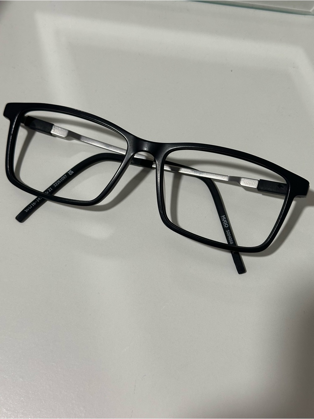Hugo Matte Black Rectangular Eyeglass Frames